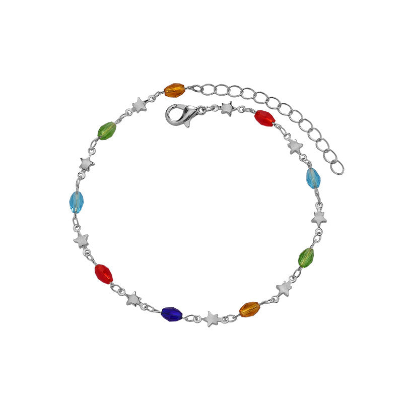 Farbenfrohes Stern Charm Fußkettchen Karnz