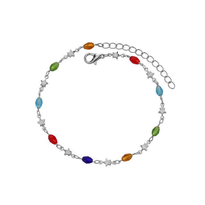 Farbenfrohes Stern Charm Fußkettchen Karnz