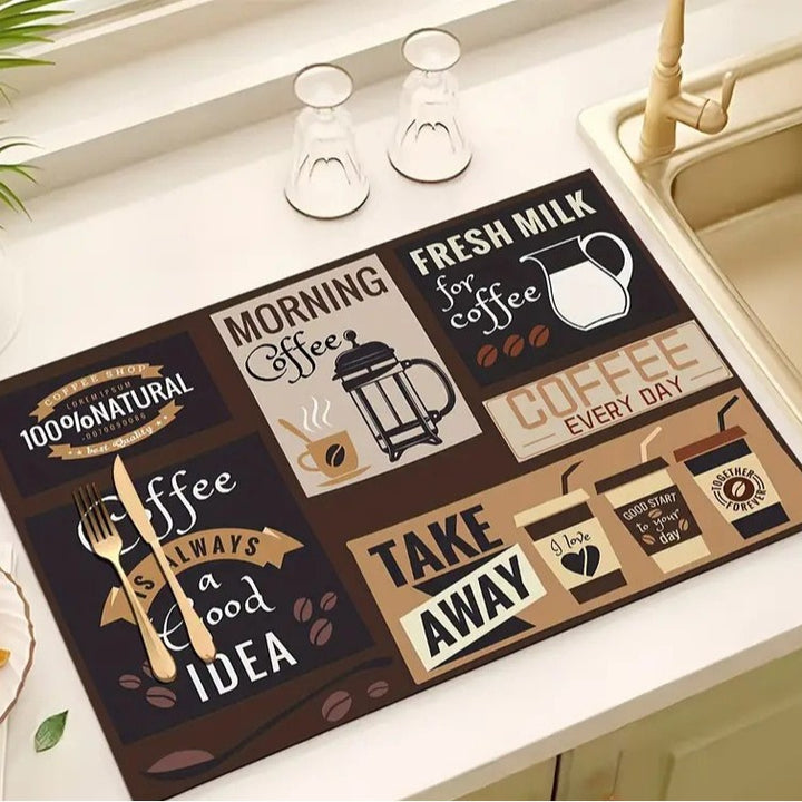 Kaffeethemen dekorative Küchenmatte