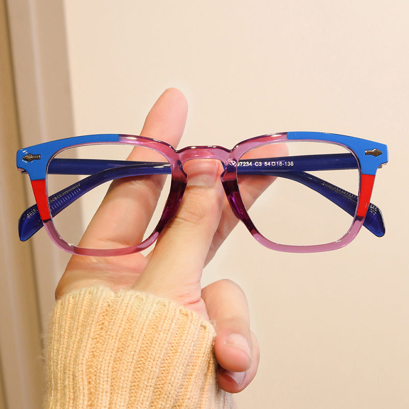 Damen moderne quadratische Sonnenbrille mit verspiegeltem UV-Schutz Karnz