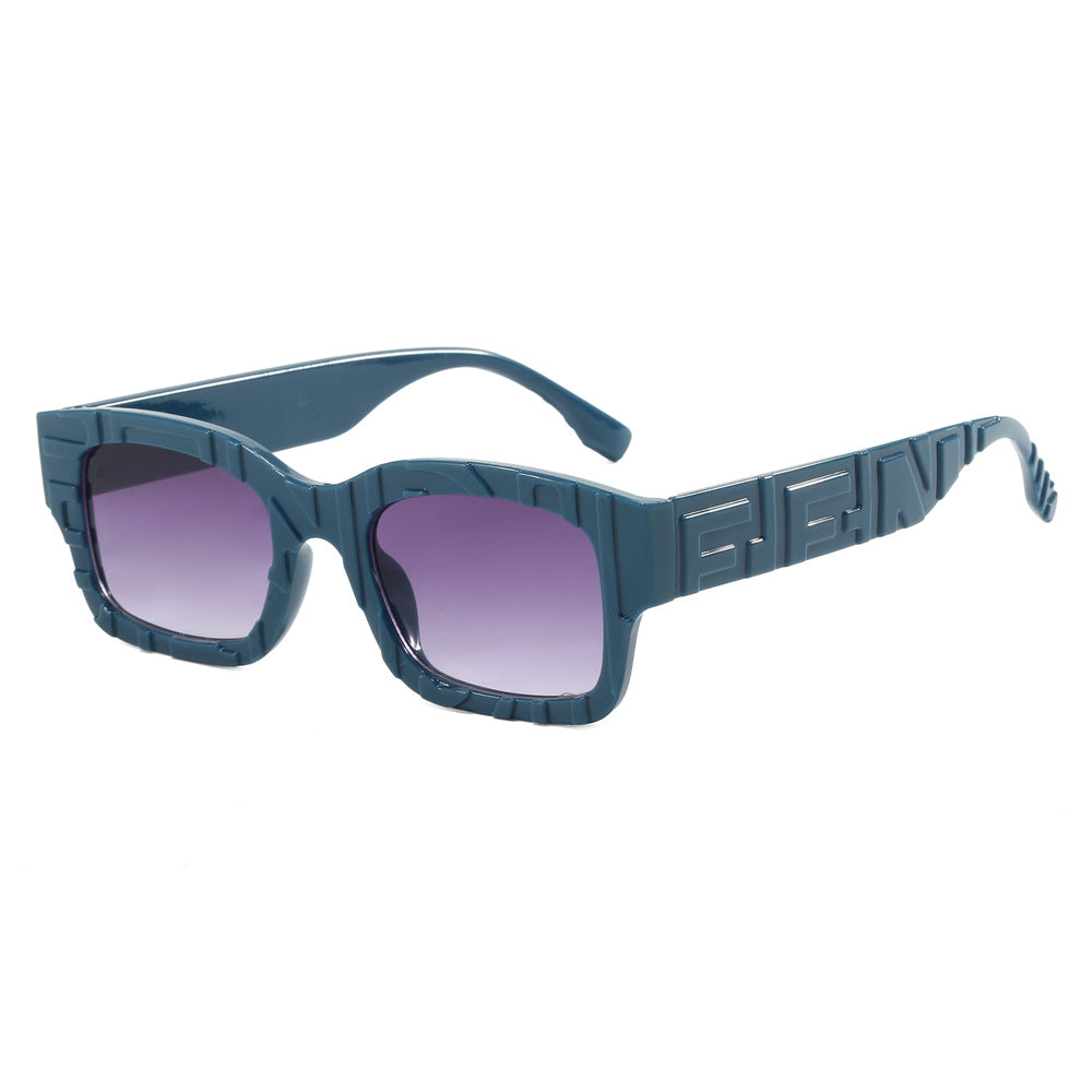 Damen modische quadratische Sonnenbrille mit strukturiertem Rahmen und UV-Schutz Karnz