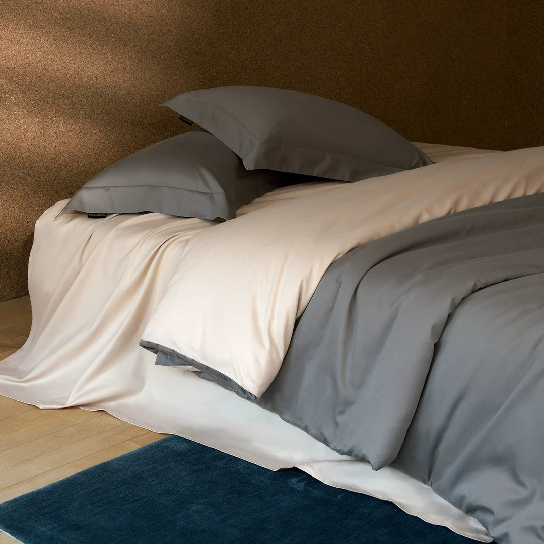 Luxuriös Wendbare Baumwollsatin Bettbezug Set