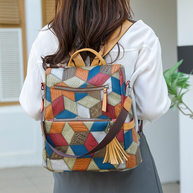 Texturiertes Kunstleder-Rucksack Karnz