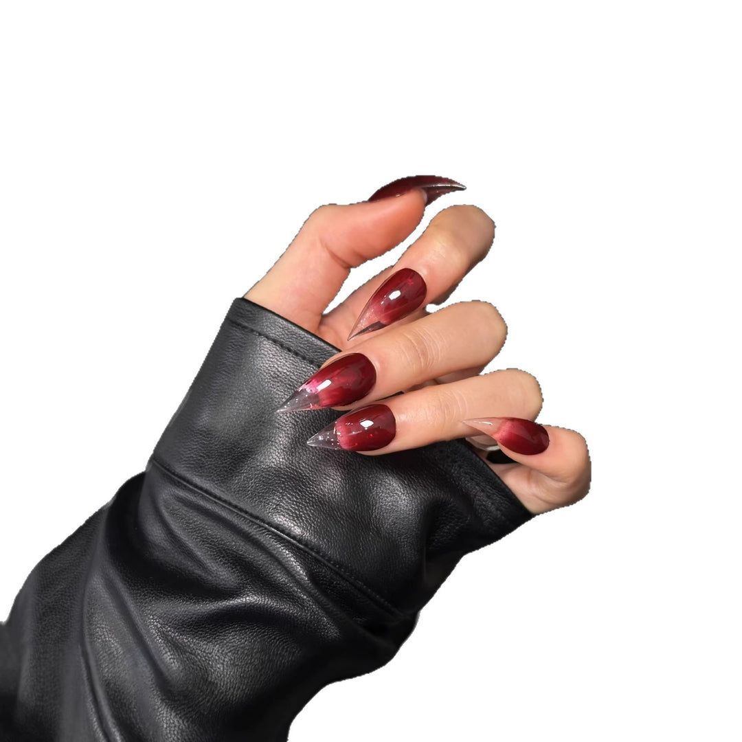 Stiletto Press-On Nagelset mit Ombre-Design