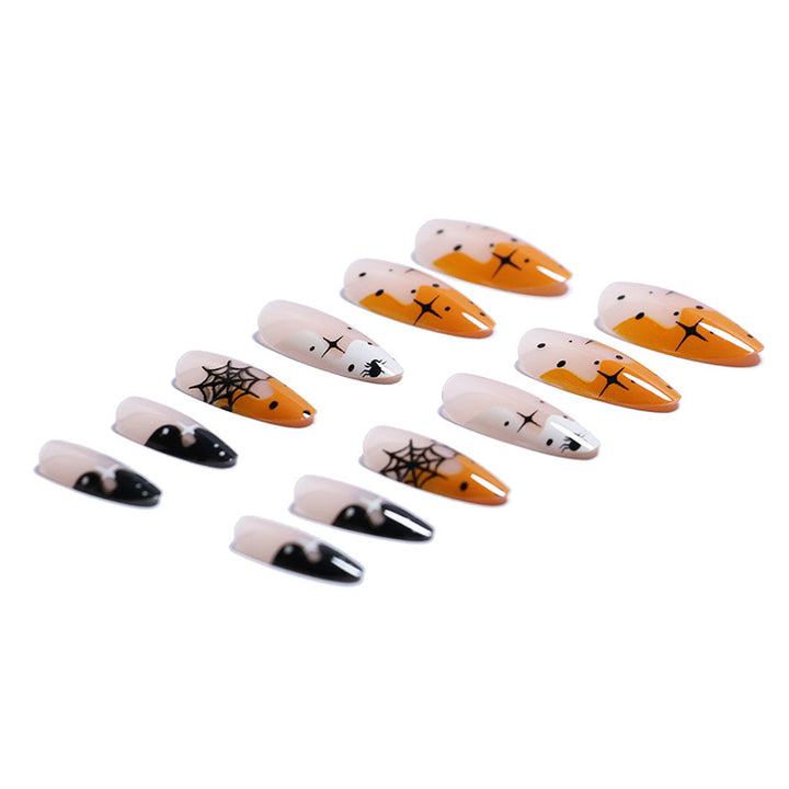 Künstlerisches Halloween-Themen Press-On Nagelset Karnz