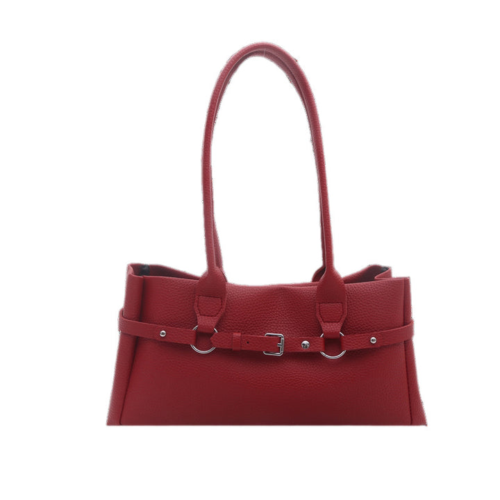 Strukturierte Leder-Handtasche