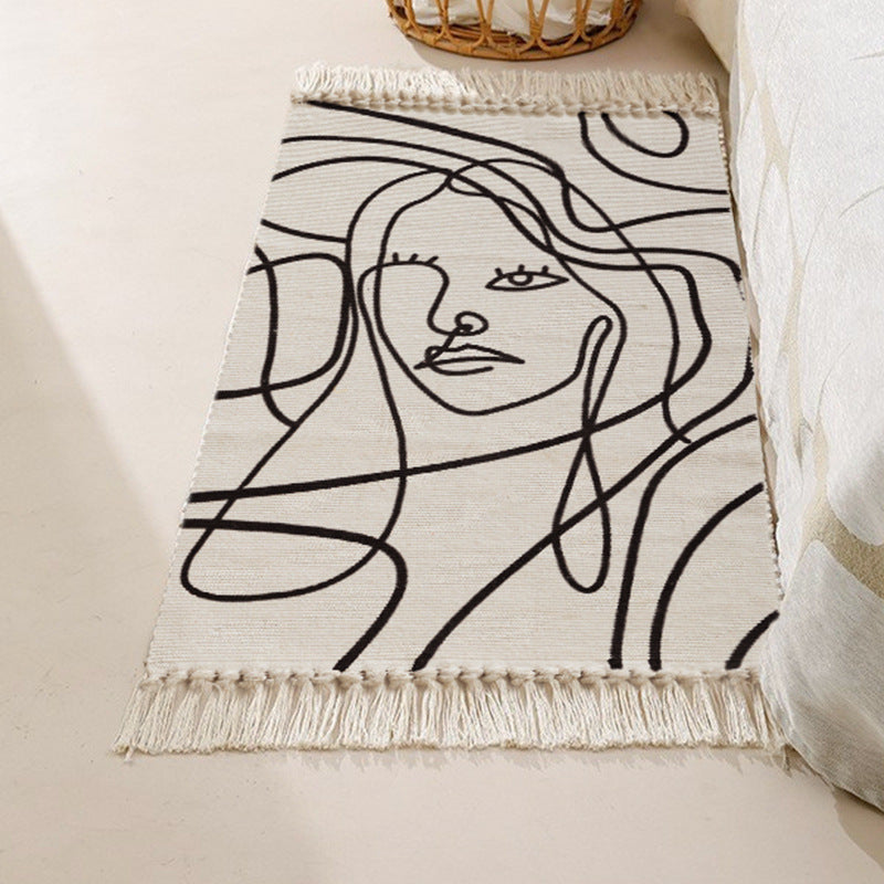 Tischset aus Baumwollgewebe mit abstraktem Linienkunst-Motiv