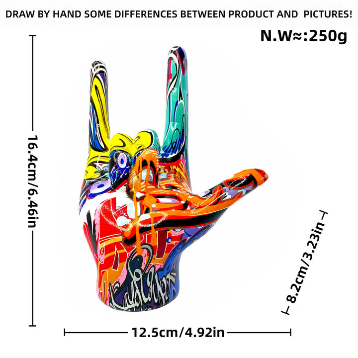Bunte Hand-Skulptur Karnz