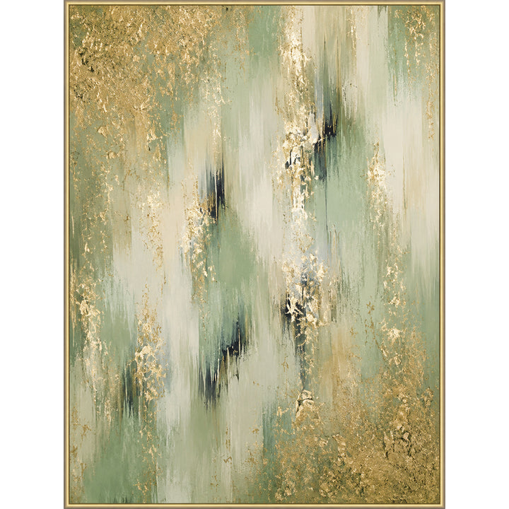 Abstractes Goldblatt Leinwandkunstwerk