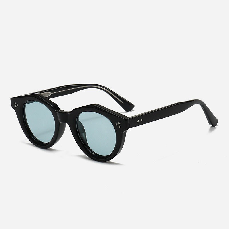 Damen Designer-Sonnenbrille mit polygonalem Rahmen und modischen Akzenten Karnz