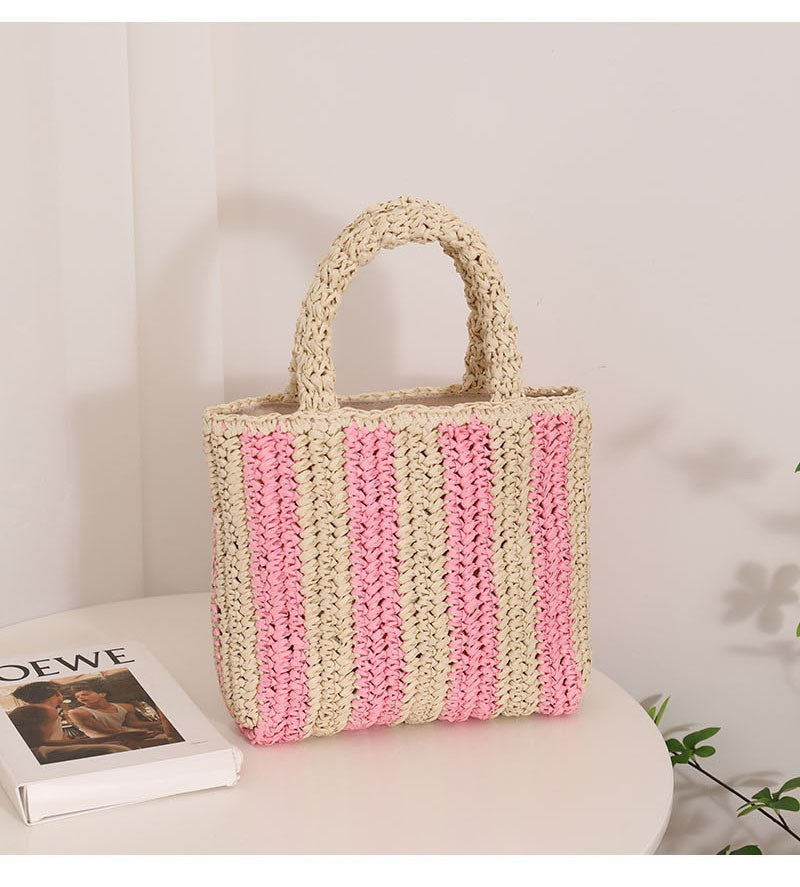 Damen Handgefertigte Strandtasche mit gestreiftem Design Karnz