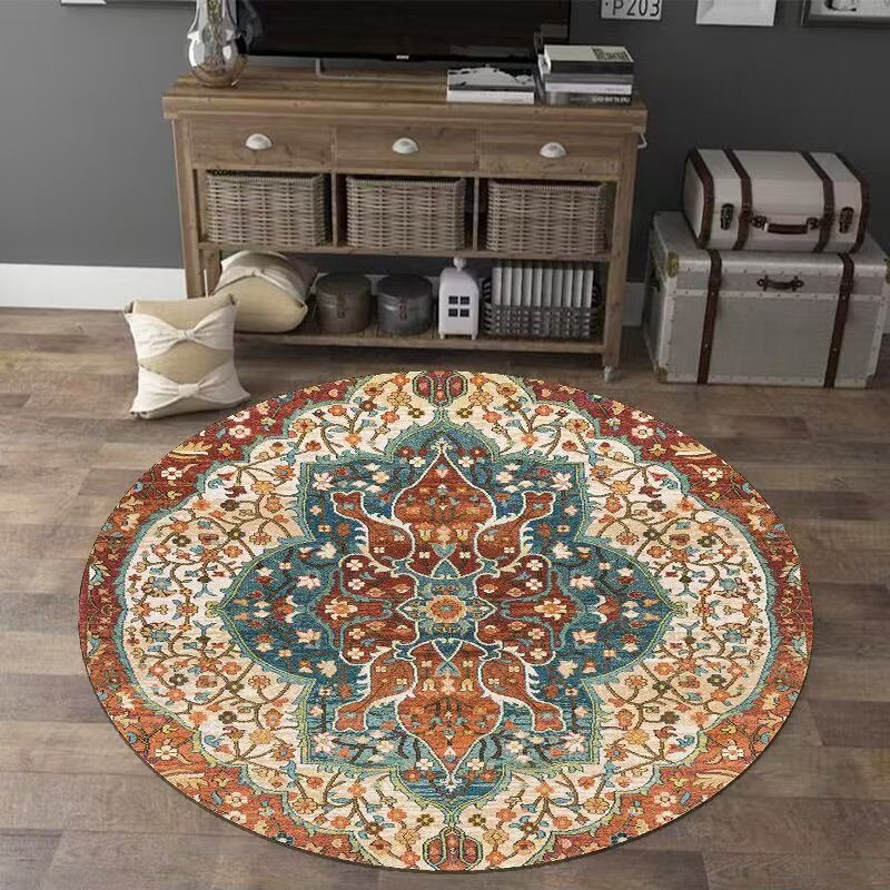 Vintage-inspirierter runder Teppich