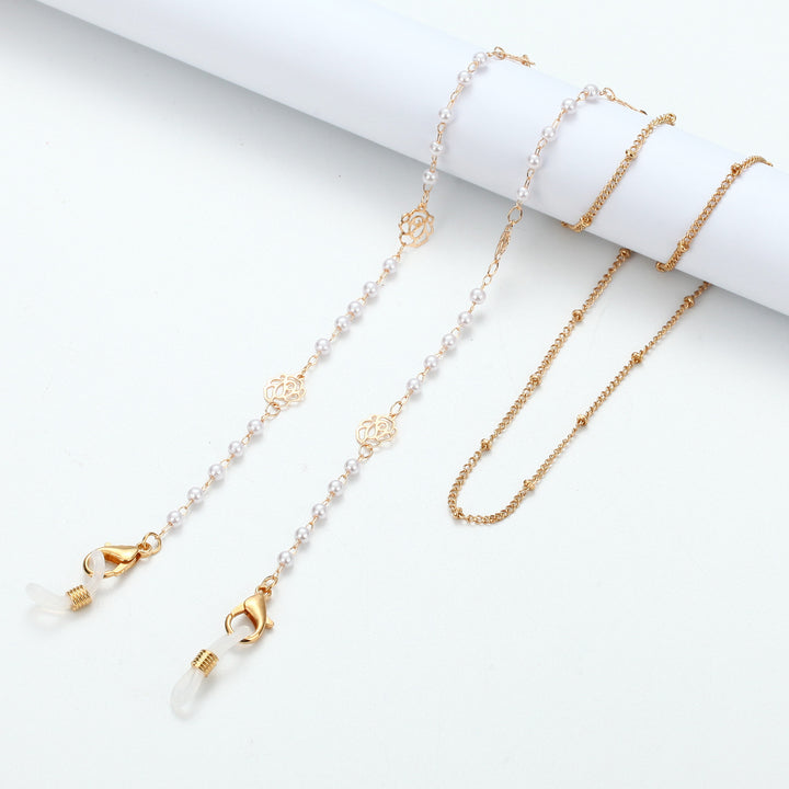 Elegante Brillenkette mit Perlen und Akzenten Karnz