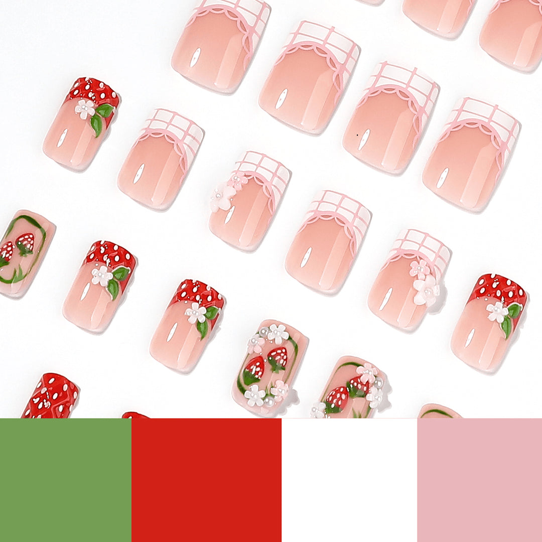 Kreative Nagelkunst im Erdbeerdesign Karnz
