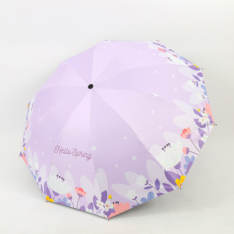 Damen Faltbarer Regenschirm mit floralem Design Karnz