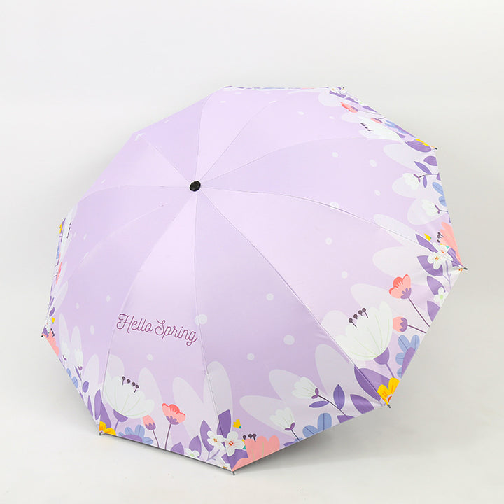 Damen Faltbarer Regenschirm mit floralem Design Karnz