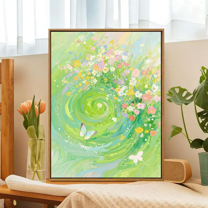 Floral Whirlwind Leinwandkunst Karnz