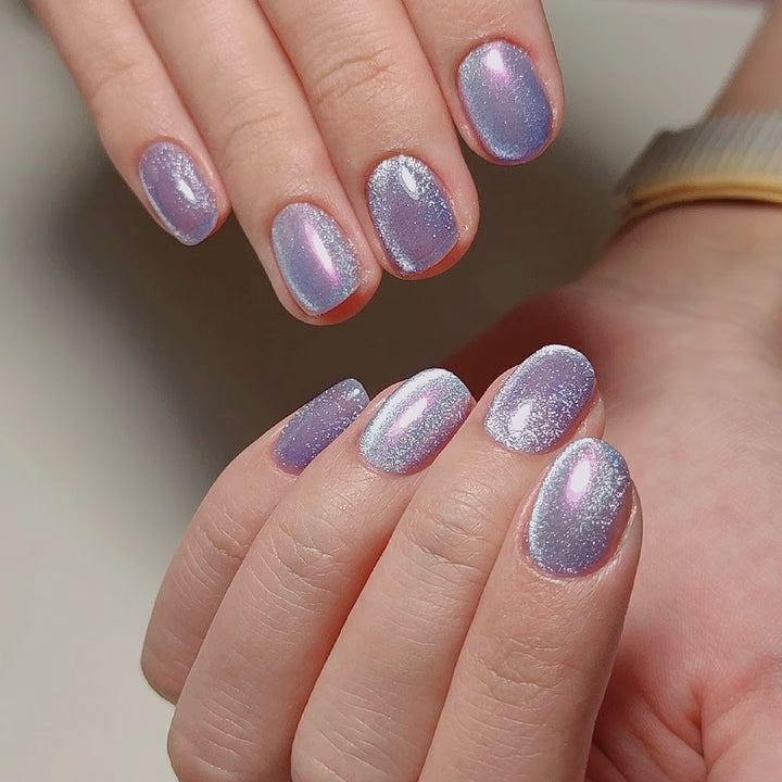 Iridescent Glitter Press-On Nagelset