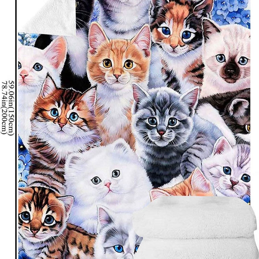 Kat-Themen Kuschelfleece-Decke