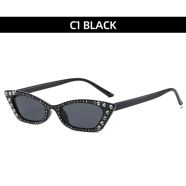 Cat-Eye Sonnenbrille mit Strassbesatz
