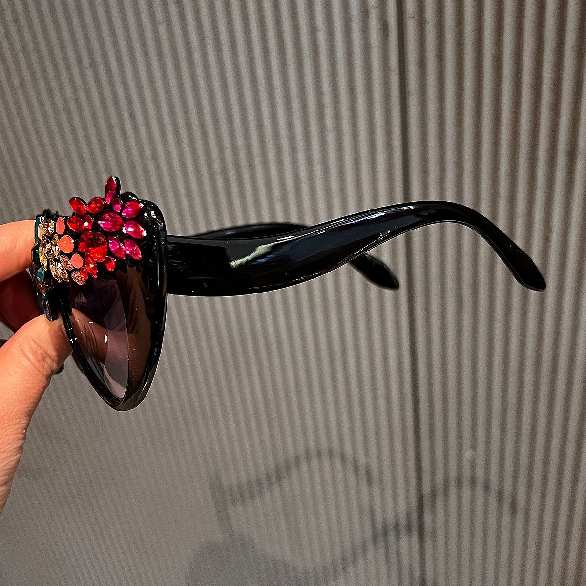 Damen Cat-Eye Sonnenbrille mit luxuriöser Kristallverzierung Karnz