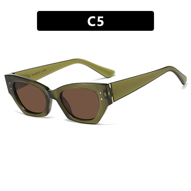 Damen trendige Cat-Eye Sonnenbrille mit elegantem Kunststoffrahmen Karnz