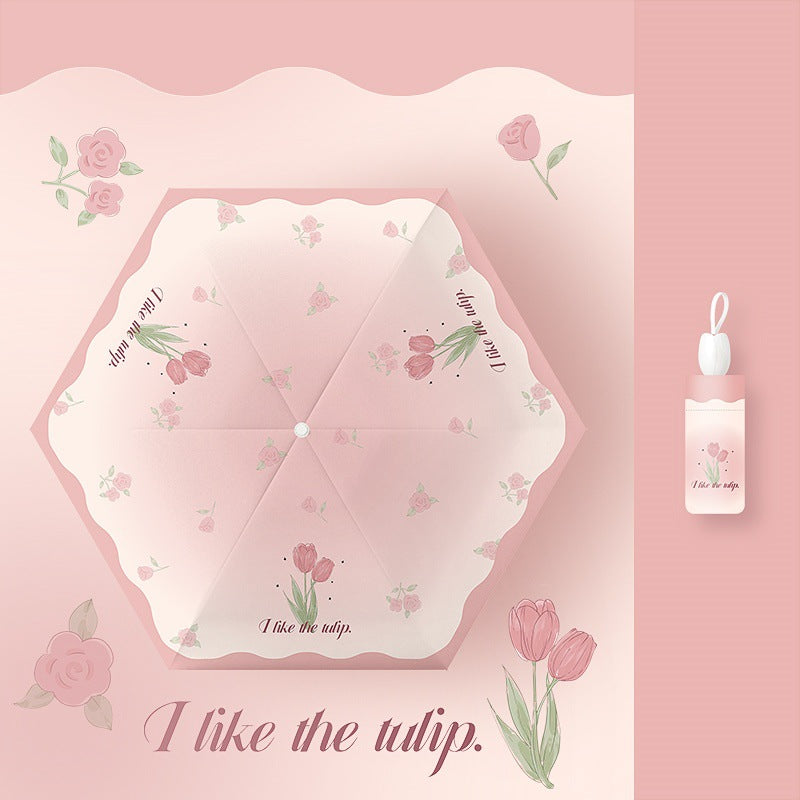 Damen Faltregenschirm mit verspieltem Blumendesign Karnz
