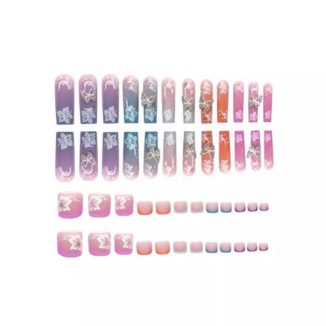 Premium Florale Acryl-Nagelverlängerungen Karnz