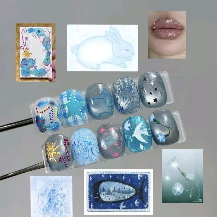 Künstlerische Press-On Nageldesigns Karnz