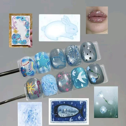 Künstlerische Press-On Nageldesigns Karnz