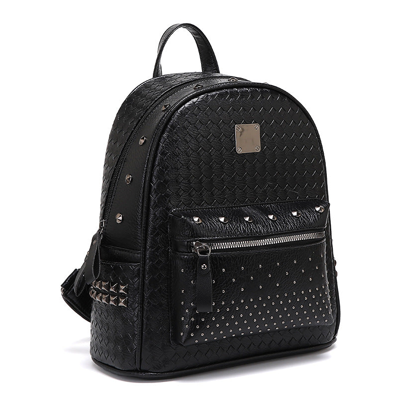 Nieten-Leder-Rucksack Karnz
