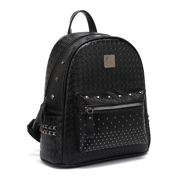 Nieten-Leder-Rucksack Karnz
