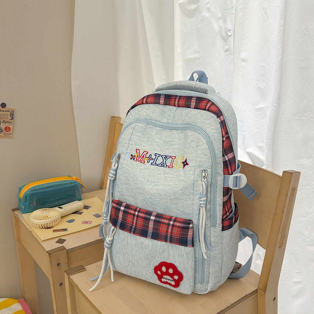 Verspielter Karomuster Rucksack Karnz