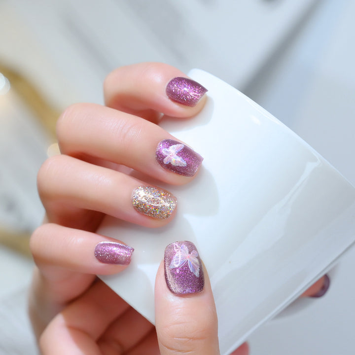Glitzer Schmetterling Press-On Nagel Set Karnz