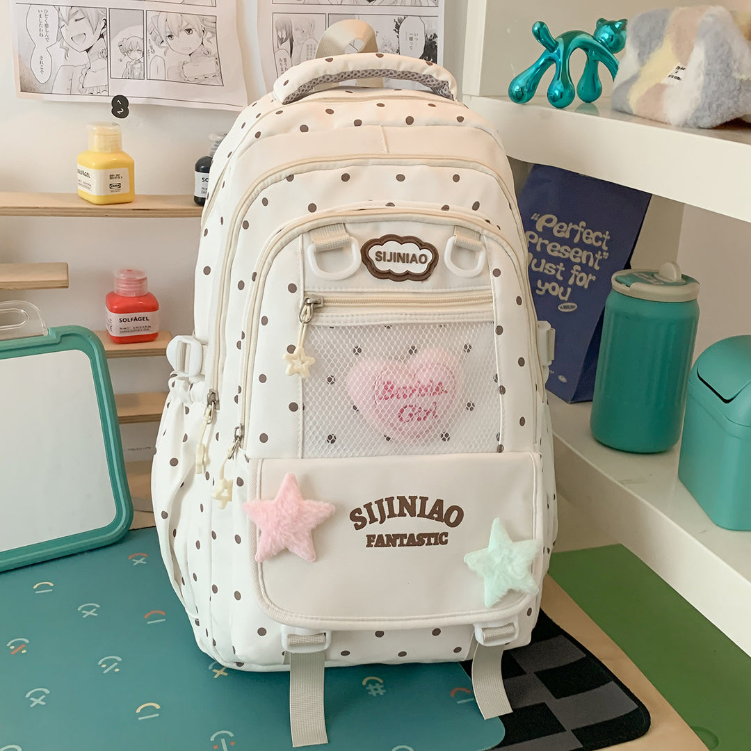 Stylische Pünktchen Schultasche Karnz