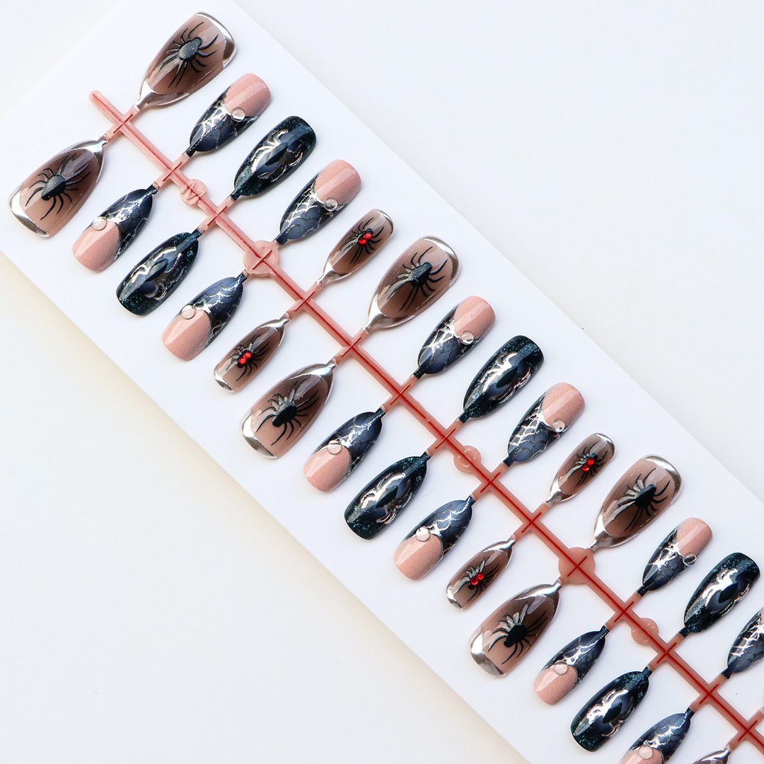 Premium Halloween-Themen Press-On Nagelkunst