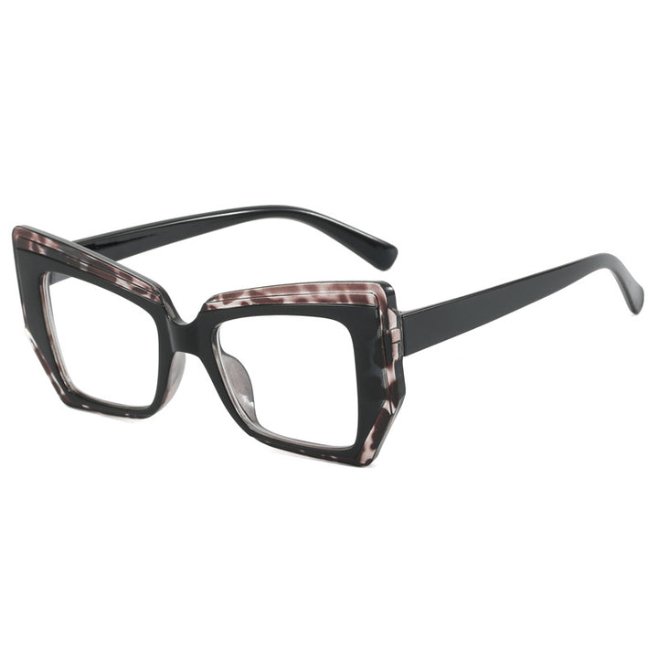 Damen Modische Brille mit auffälligem, geometrischem Rahmen Karnz