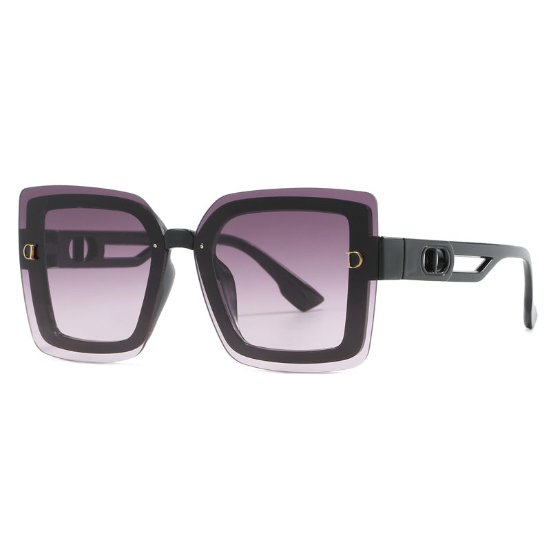 Damen modische oversized Sonnenbrille im geometrischen Design Karnz
