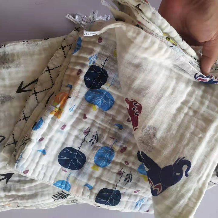 Weiches Baumwoll-Multi-Print-Babydecke Karnz