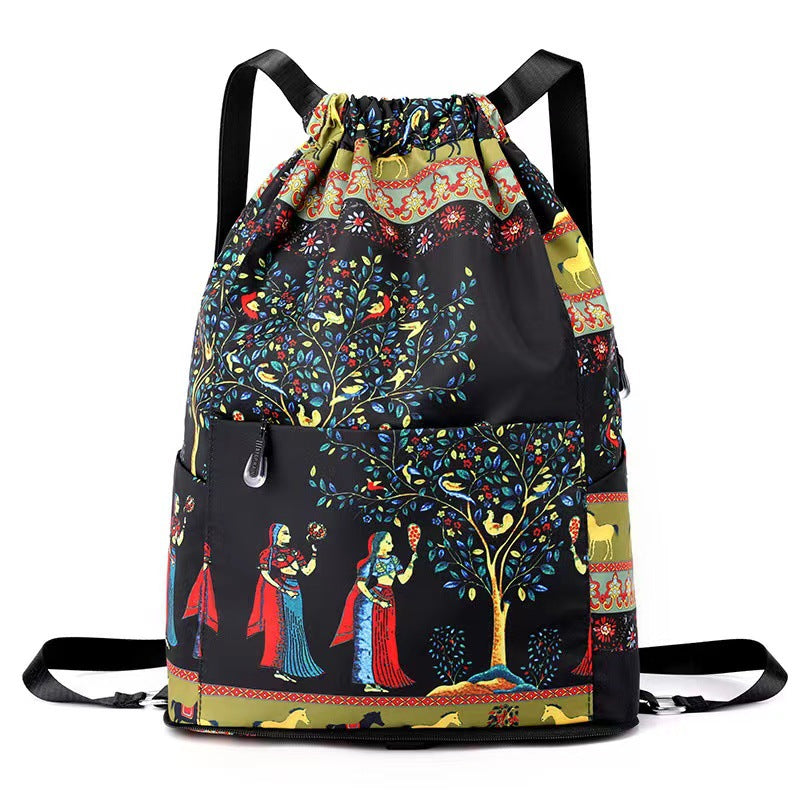 Zugkordel Blumendruck Rucksack Karnz
