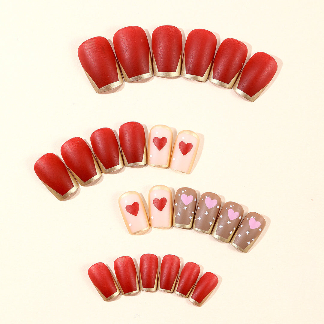 Herz Muster Nagelkunst Extensions Karnz