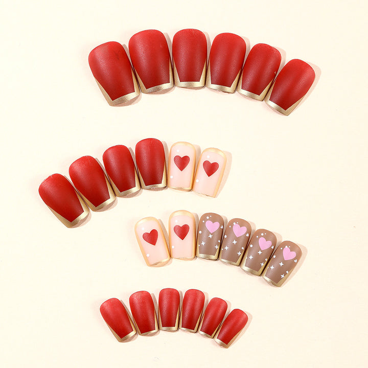 Herz Muster Nagelkunst Extensions Karnz