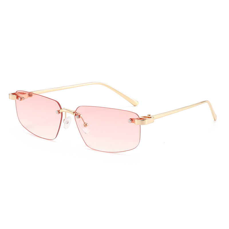 Damen modische rechteckige Sonnenbrille mit minimalistischem Rahmen Karnz