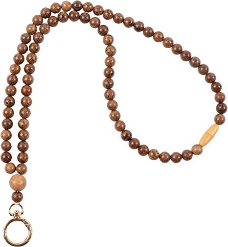 Elegante Holzperlen Brillen Kette Karnz