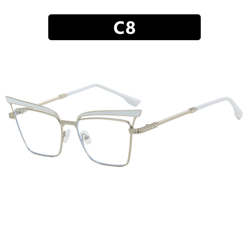 Damen quadratische Designer-Brille mit filigranem Metallrahmen Karnz