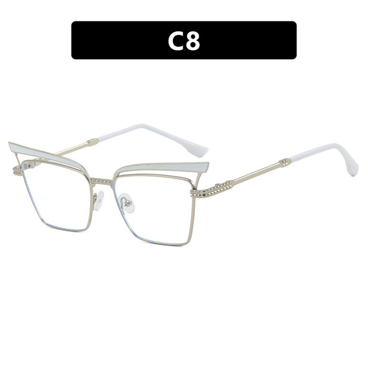 Damen quadratische Designer-Brille mit filigranem Metallrahmen Karnz