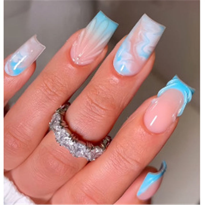 Künstlerisches Press-On-Nagelset mit Premium-Verzierungen Karnz