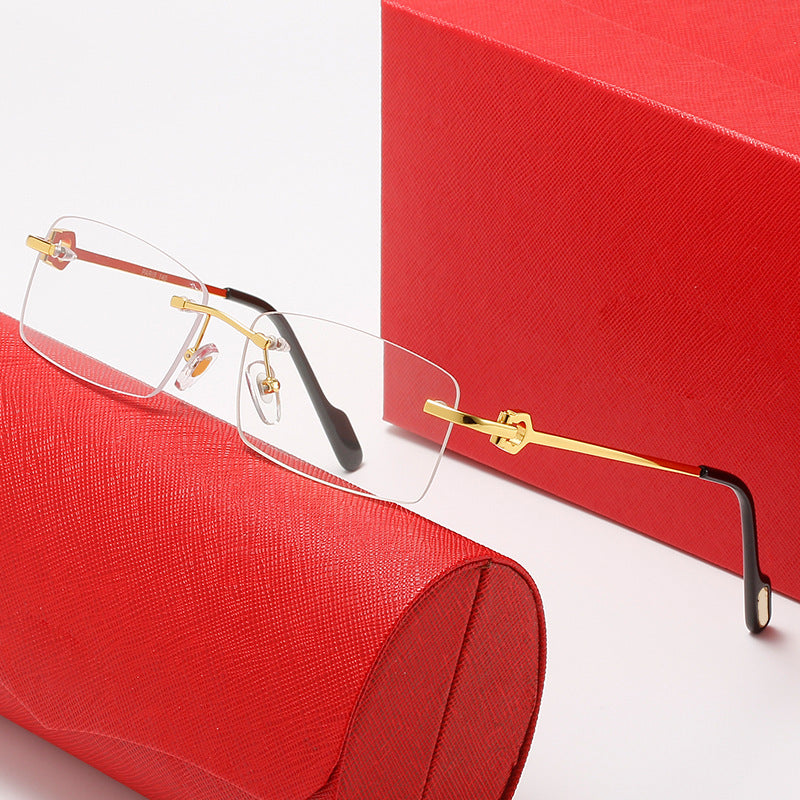 Damen rechteckige Designer-Sonnenbrille mit elegantem Metallrahmen Karnz