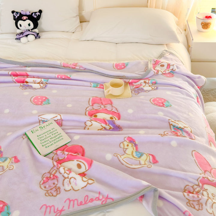 Damen weiche Fleece-Decke mit fröhlichem Kinderdesign Karnz