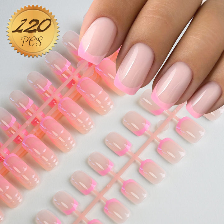 Dekoratives French Tip Press-On Nagelset Karnz